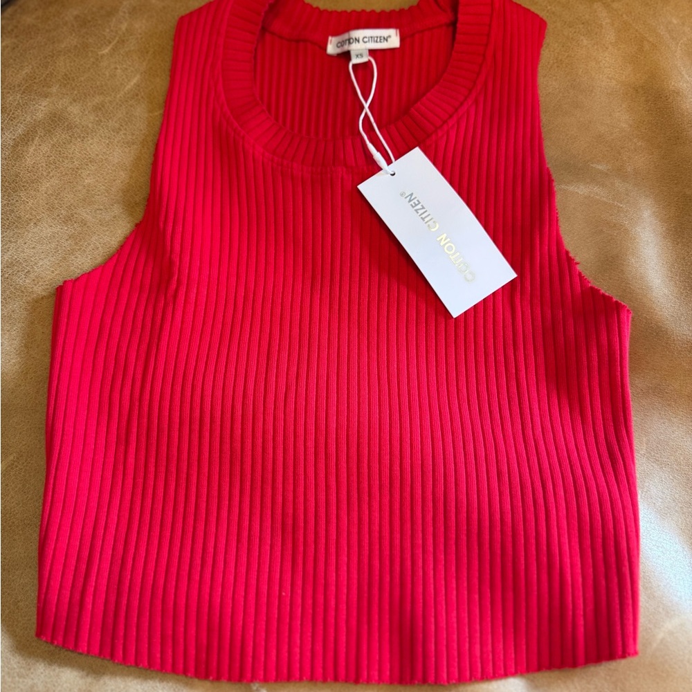 NWT Cotton Citizen Ibiza Red Ribbed Tank Top